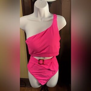 One-Shoulder Pink 2 piece